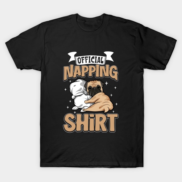 Pug - Official Napping T-Shirt by Modern Medieval Design